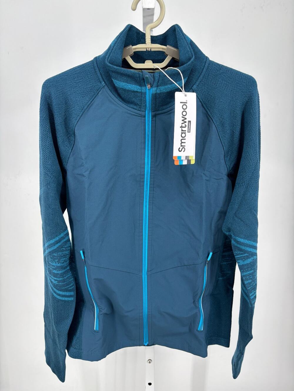 SmartWool Intraknit Active Zip Jacket Womens L Twilight Blue Merino Wool NWT